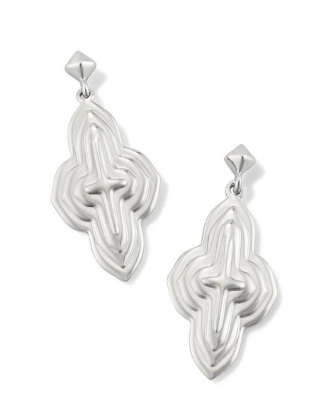 Kendra Scott Abbie Metal Drop Earrings Silver NWT